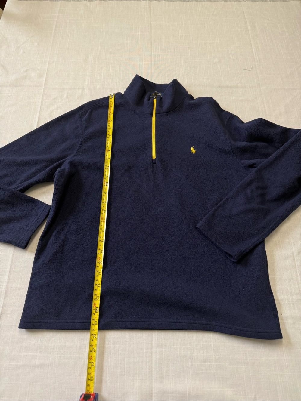 Polo Ralph Lauren Blue Performance Fleece 3/4 Zip Up Pullover Men’s Size L Pony - Picture 3 of 7